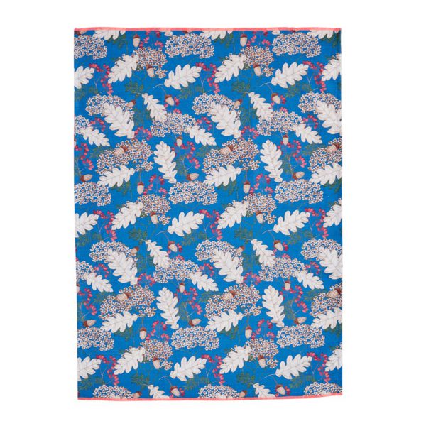 RICE: Cotton Tea Towel - Autumn and Acorns Print