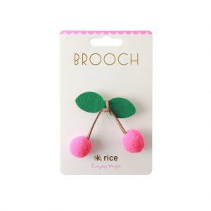 RICE: Broche kers fuchsia roze