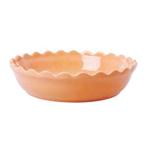 RICE: Large Round Stoneware Oven Dish abrikoos