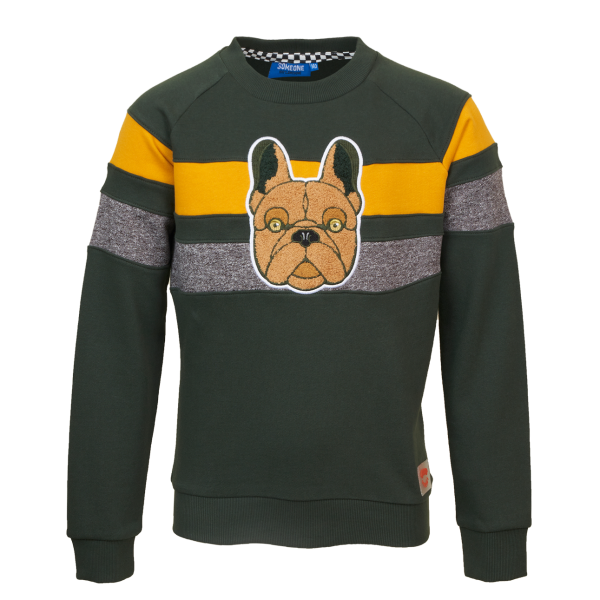 SOMEONE: Sweater CHIEN groen CHIEN-SB-16-C_DARK-GREEN