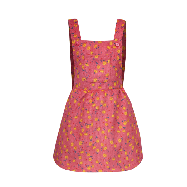 Roze tuinjurkje van SOMEONE. Schattige bloemen print, gemaakt van heerlijk zachte babyrib.