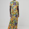 Surkana: Maxi jurk met kraagje en bloemen