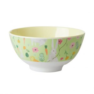 Rice: Medium Melamine Kom - Appeltjesgroen - Easter Print MELBW-EASG
