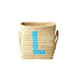 Rice: Vierkante Raffia mand - Natural - L - BSRAT-20L