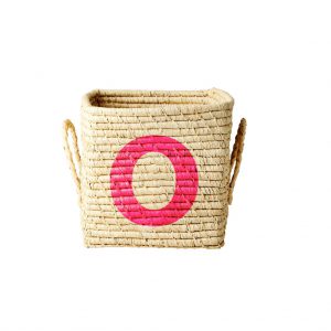 Rice: Vierkante Raffia mand - Natural - O - BSRAT-20O