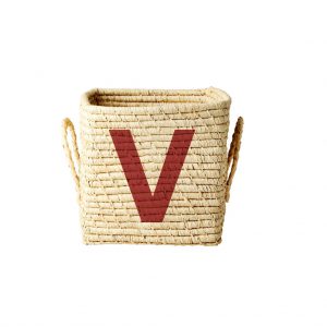 Rice: Vierkante Raffia mand - Natural - V - BSRAT-20V