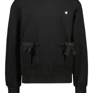 F109-5322_099 Like FLO: Sweater with bow - zwart