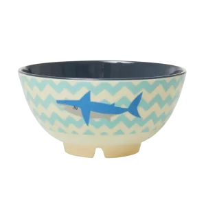 RICE: Medium melamine kom - Shark print  MELBW-SHA