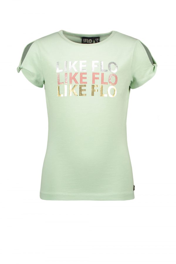 Like FLO: T-shirt open schouder jade