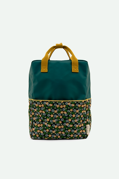 Sticky Lemon: Backpack large | golden | edison teal + flower field green