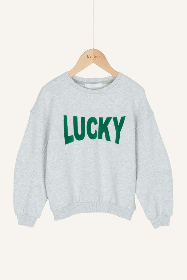 By-bar: Girls rosan lucky sweater - grey melee 22245009-825-5