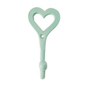 Rice: Metalen haak HART - Mint groen  HOOK-HEASS22XCNG