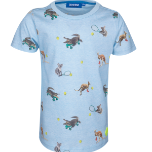 T-shirt met korte mouwen en een super leuke all-over print. Een krokodil op een skate board?  95% katoen | 5% elastan