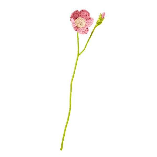 RICE: Raffia bloem - Oud roze BRFLO-ROS