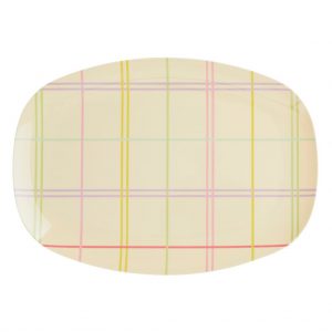 Rice: Rechthoekig Melamine Bord - Check print MELPL-HS22CH