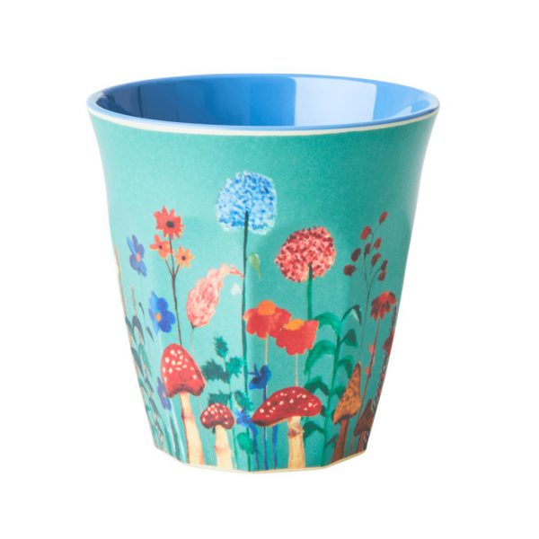 Rice: Medium melamine beker - Winter flower collage print MELCU-WFC