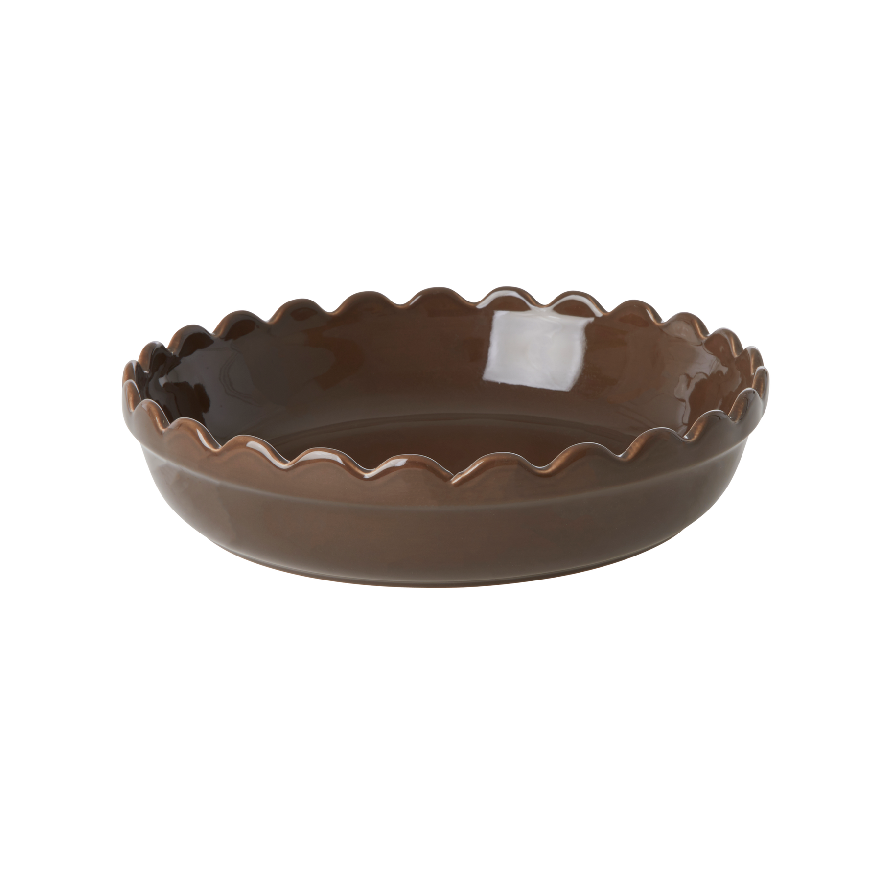 RICE: Kleine ronde taartvorm / ovenschaal - Aardewerk - Bruin CEPIE-SBR