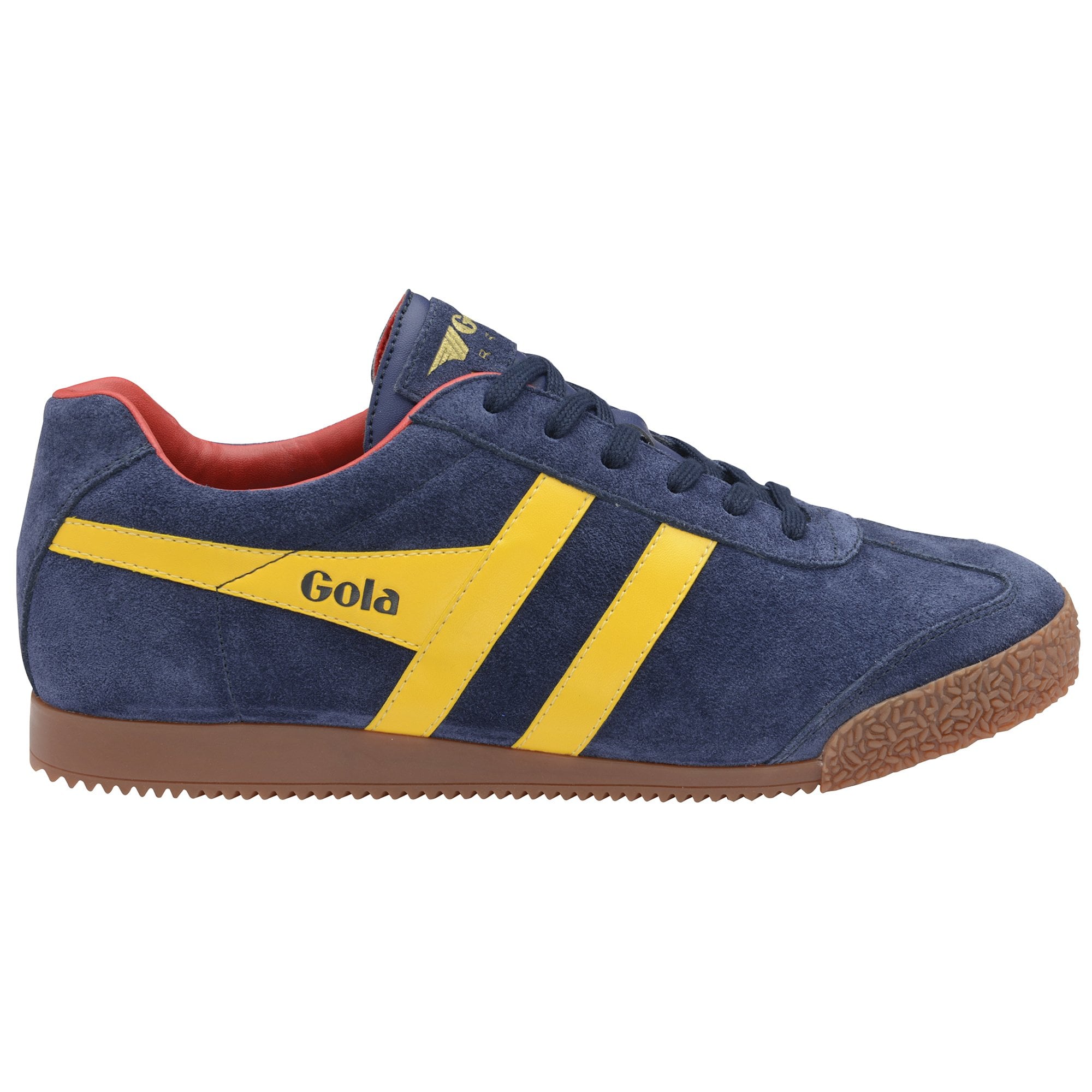 Gola Classics Women's Harrier Suede Trainers | Navy/Sun/Red