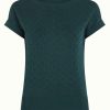 King Louie: Boatneck Top Heart Ajour BCI | Dragonfly Green
