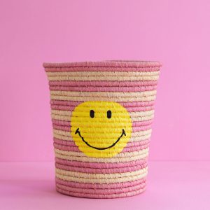 Rice: Rond raffia mand medium -  Smiley BSBEA-SMILST