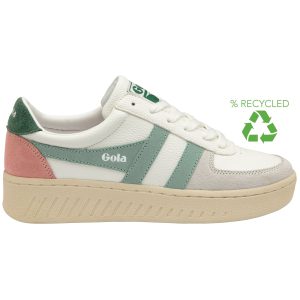 Gola Classics Women's Grandslam Trident Trainers | White/Green Mist/Evergreen