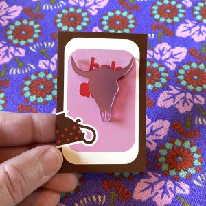 Halsoverkop: Spiegel pin STIER | Roze