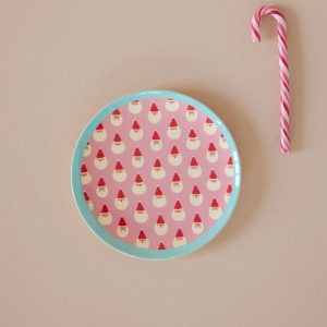 RICE: Klein rond melamine dessert bord - Santa baby Print XMECP-SANTA