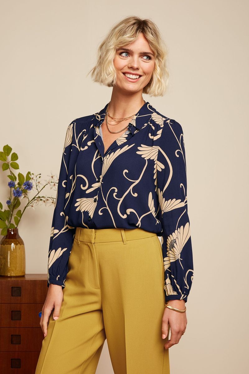 King Louie: Carina Blouse Pixy | Evening Blue