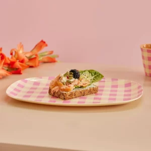 Rice: Rechthoekig Melamine Bord - Check it out print MELPL-CITO