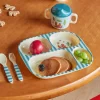 Rice: Melamine kinderservies - Happy Forest print Blauw BABOX-4ZHAFOB