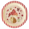 Rice: Rond melamine kinderbord - Happy Forest print Pink KILPL-HAFOI