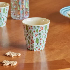 Rice: Medium melamine beker - Happy Forest Print Blauw MELCU-HAFOB