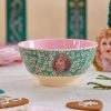 RICE: Medium melamine kom - Angel print Groen XMEBW-PH4ANG