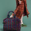 Les Touristes: Weekend tas | Kensington Dark Green Fuchsia POP 033