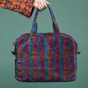 Les Touristes: Weekend tas | Kensington Dark Green Fuchsia POP 033