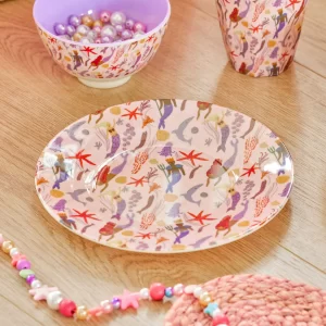 Rice: Rond Melamine lunch bord - Mermaid print MESPL-MER