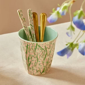 Rice: Medium melamine beker - New Snowdrop print MELCU-NSNOWD