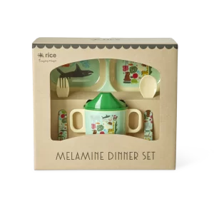 Rice: Melamine kinderservies - Wildlife print Mint BABOX-4ZWILIMI