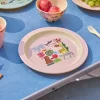 Rice: Rond melamine kinderbord - Wild Life print Pink KILPL-WILII