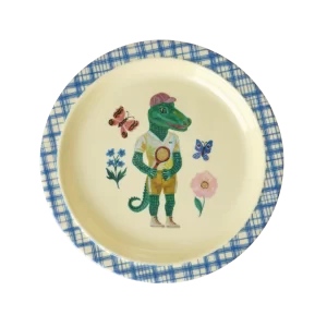 Rice: Rond melamine kinderbord - Nathalie L'ete Print Blauw KILPL-NATB