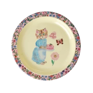 Rice: Rond melamine kinderbord - Nathalie L'ete Print Roze KILPL-NATI