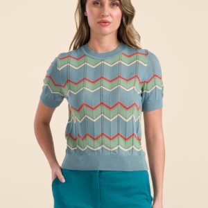 LaLamour: Top round neck KNIT | Teal