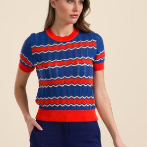 LaLamour: Top round neck KNIT | Indigo