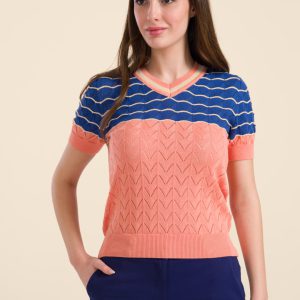 LaLamour: Top V neck KNIT | Salmon