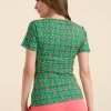 LaLamour: Angela top short sleeve | Green flower