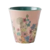 RICE: Medium melamine beker - Bloemen collage print Roze melcu-flcosi