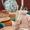 RICE: Medium melamine beker - Bloemen collage print Roze melcu-flcosi