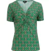 LaLamour: Angela top short sleeve | Green flower