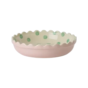 RICE: Kleine ronde taartvorm / ovenschaal - Aardewerk | Crème Dots CEPIE-SDOI