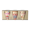 Rice: Set van 6 kleine melamine bekers - Fun Fair print | Roze  MELCU-6ZSFUFAI